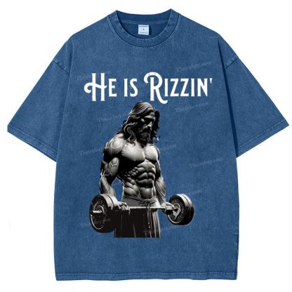 He Is Rizzin' Snowflake Vintage Washed T-Shirt