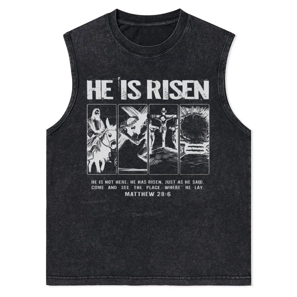 Is Not Here Christian Christian Snowflake Washed Vest