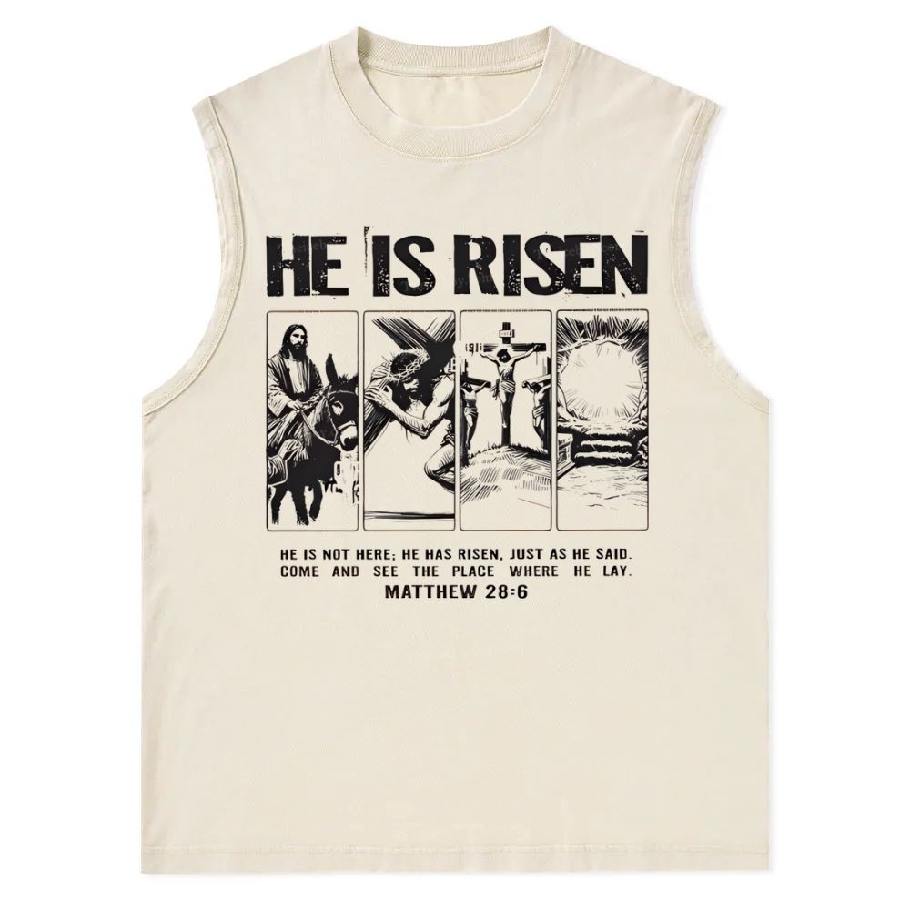 Is Not Here Christian Christian Snowflake Washed Vest