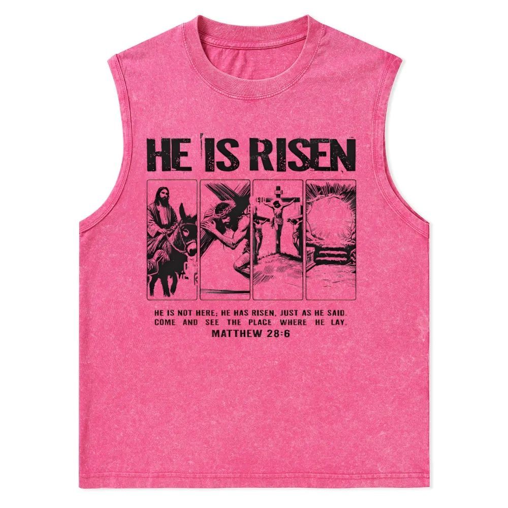 Is Not Here Christian Christian Snowflake Washed Vest