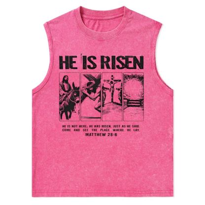 Is Not Here Christian Christian Snowflake Washed Vest