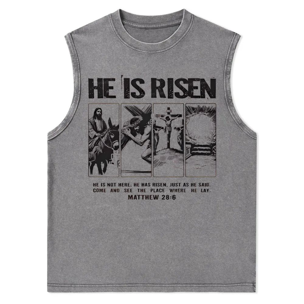 Is Not Here Christian Christian Snowflake Washed Vest