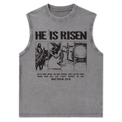 Is Not Here Christian Christian Snowflake Washed Vest