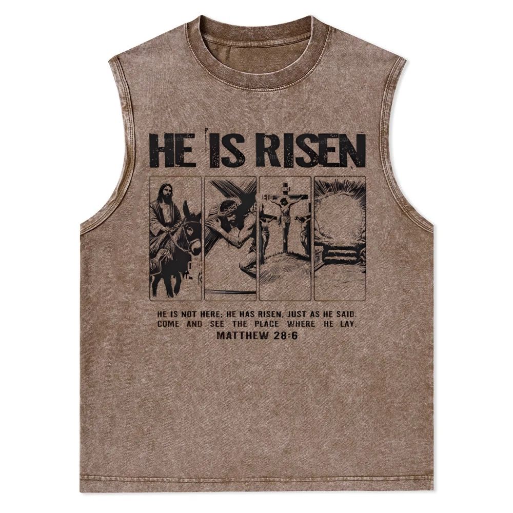 Is Not Here Christian Christian Snowflake Washed Vest