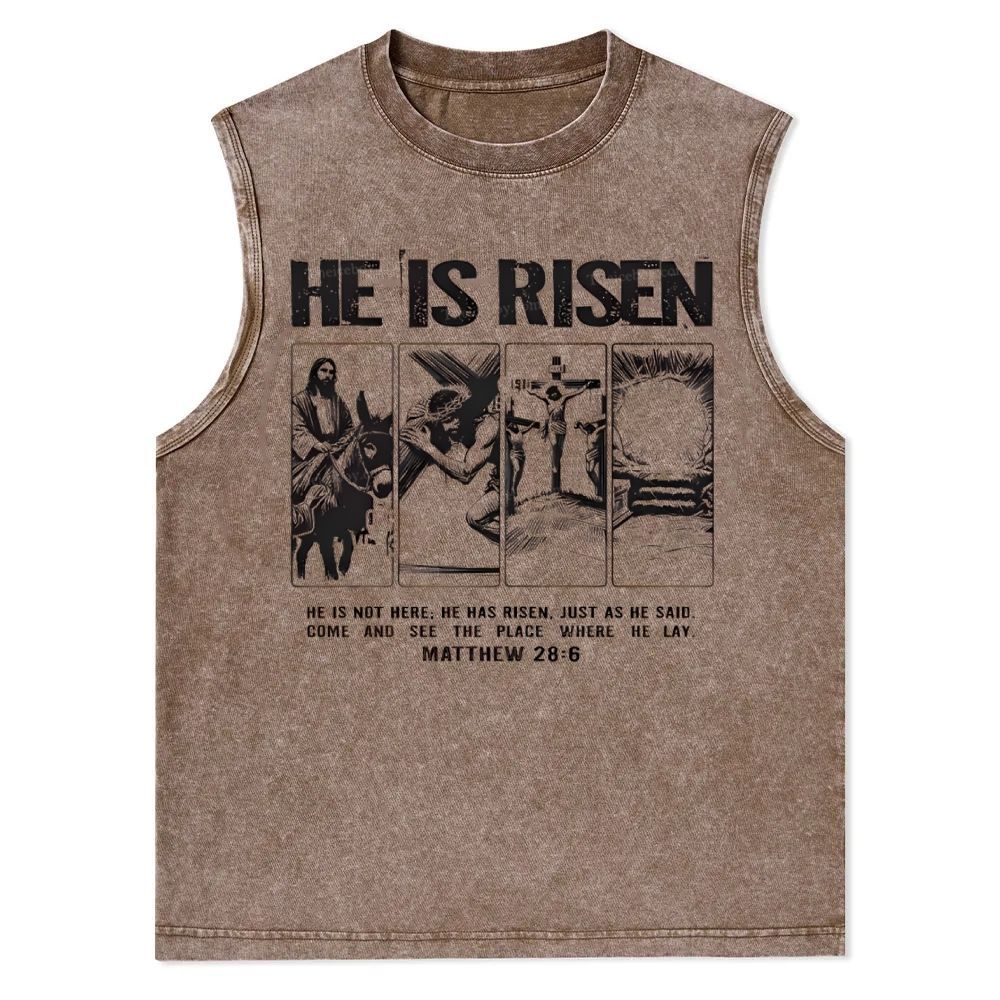Is Not Here Christian Christian Snowflake Washed Vest