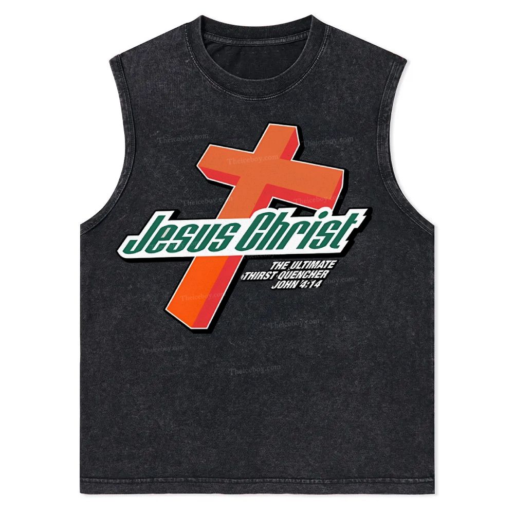 Jesus Christ Christian Snowflake Washed Vest