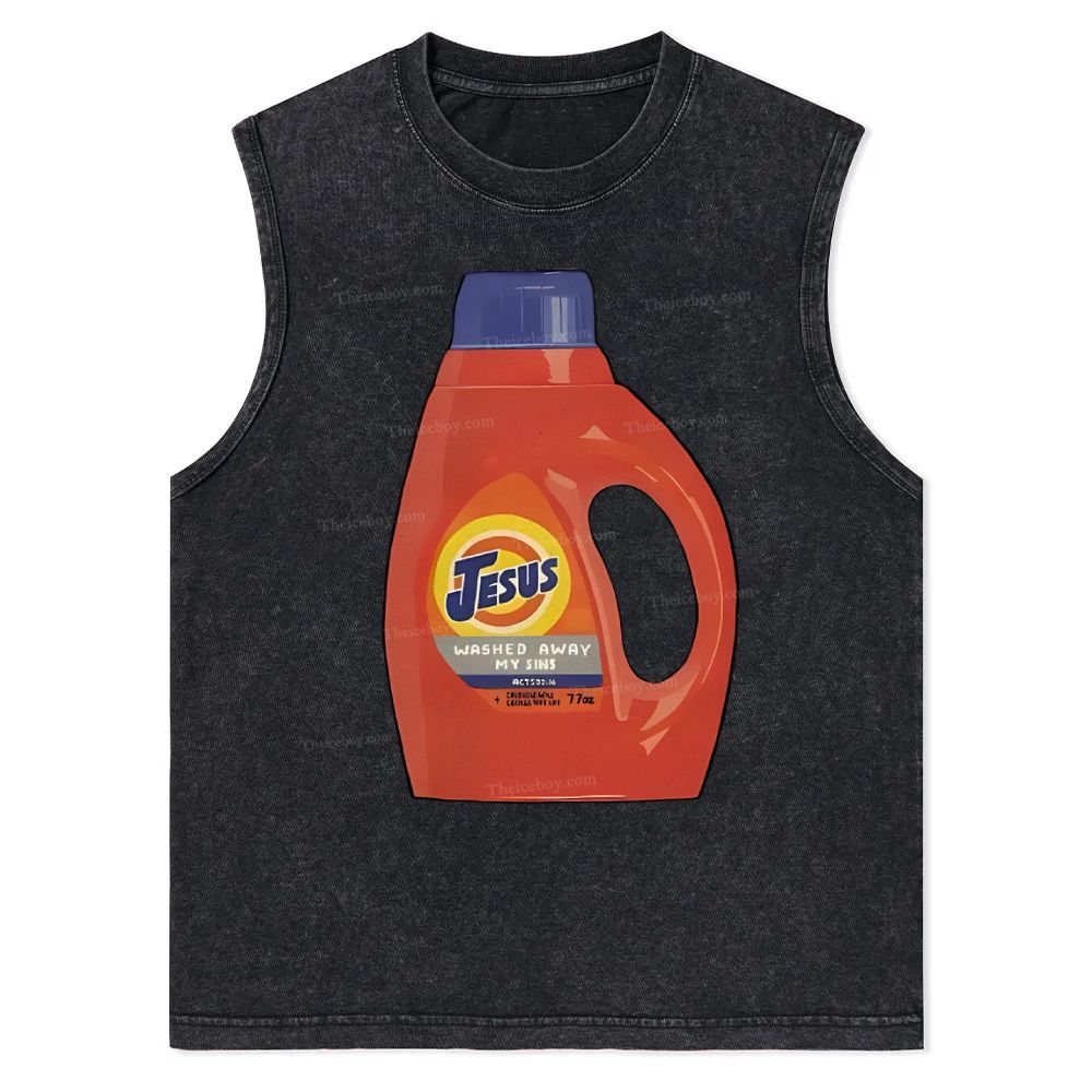 Jesus Washed My Sin Always Christian Snowflake Washed Vest