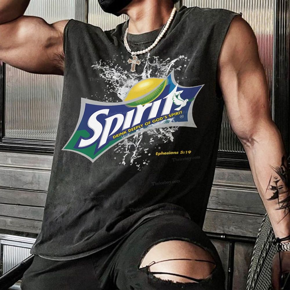 Drink Deeply Of God's Spirit Christian Snowflake Washed Vest