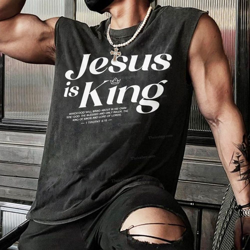 Jesus Of King Christian Snowflake Washed Vest
