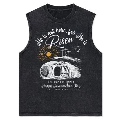 He Is Not Here For He Is Risen Christian Snowflake Washed Vest