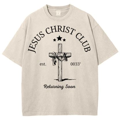 Jesus Christ Club Snowflake Vintage Cotton T-Shirt