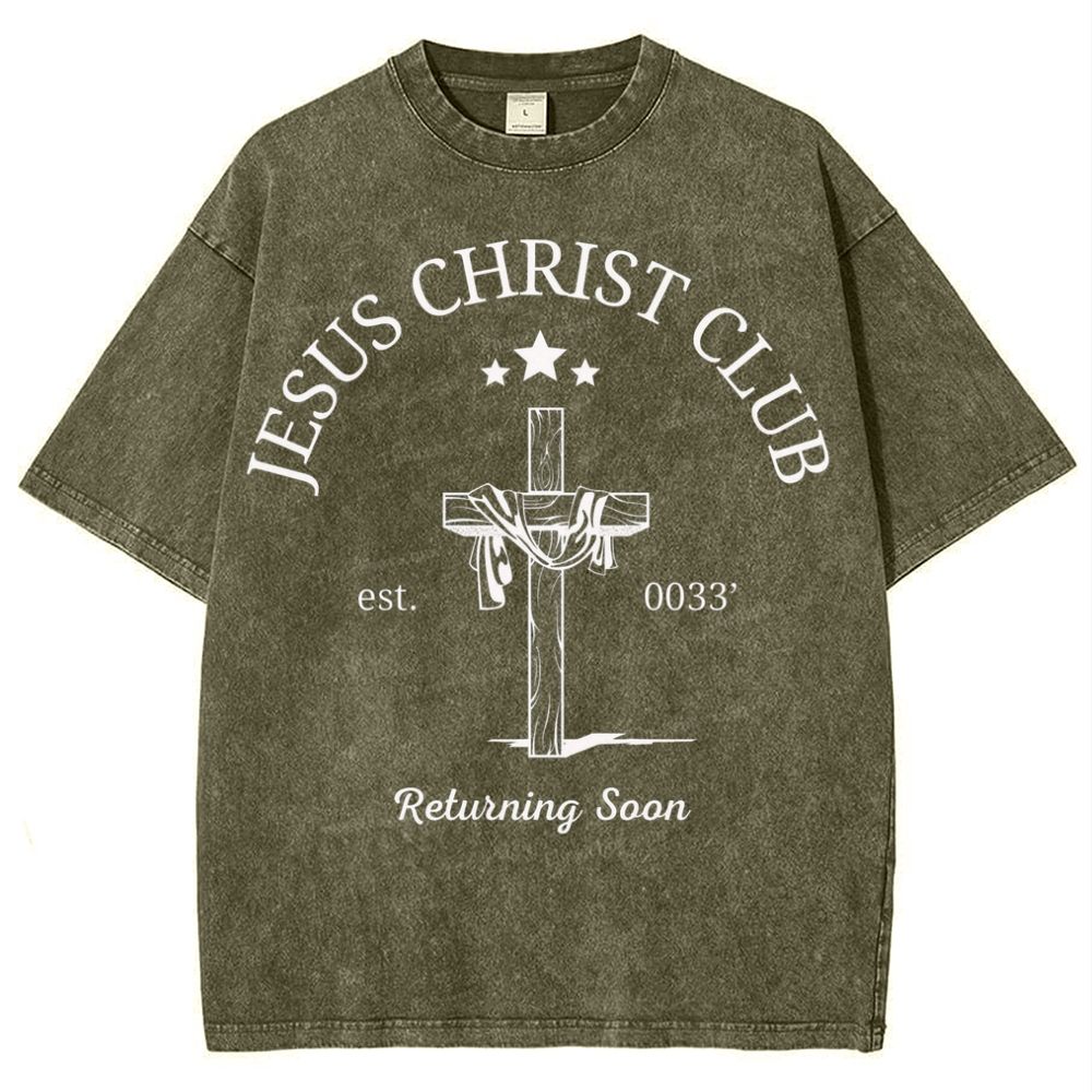 Jesus Christ Club Snowflake Vintage Cotton T-Shirt