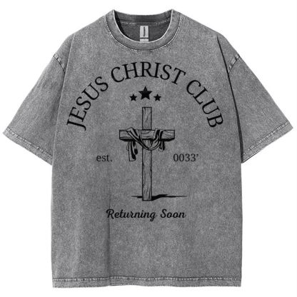Jesus Christ Club Snowflake Vintage Cotton T-Shirt