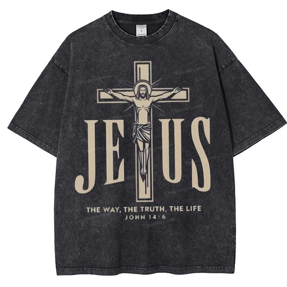 The Way The Truth The Life Snowflake Vintage Cotton T-Shirt