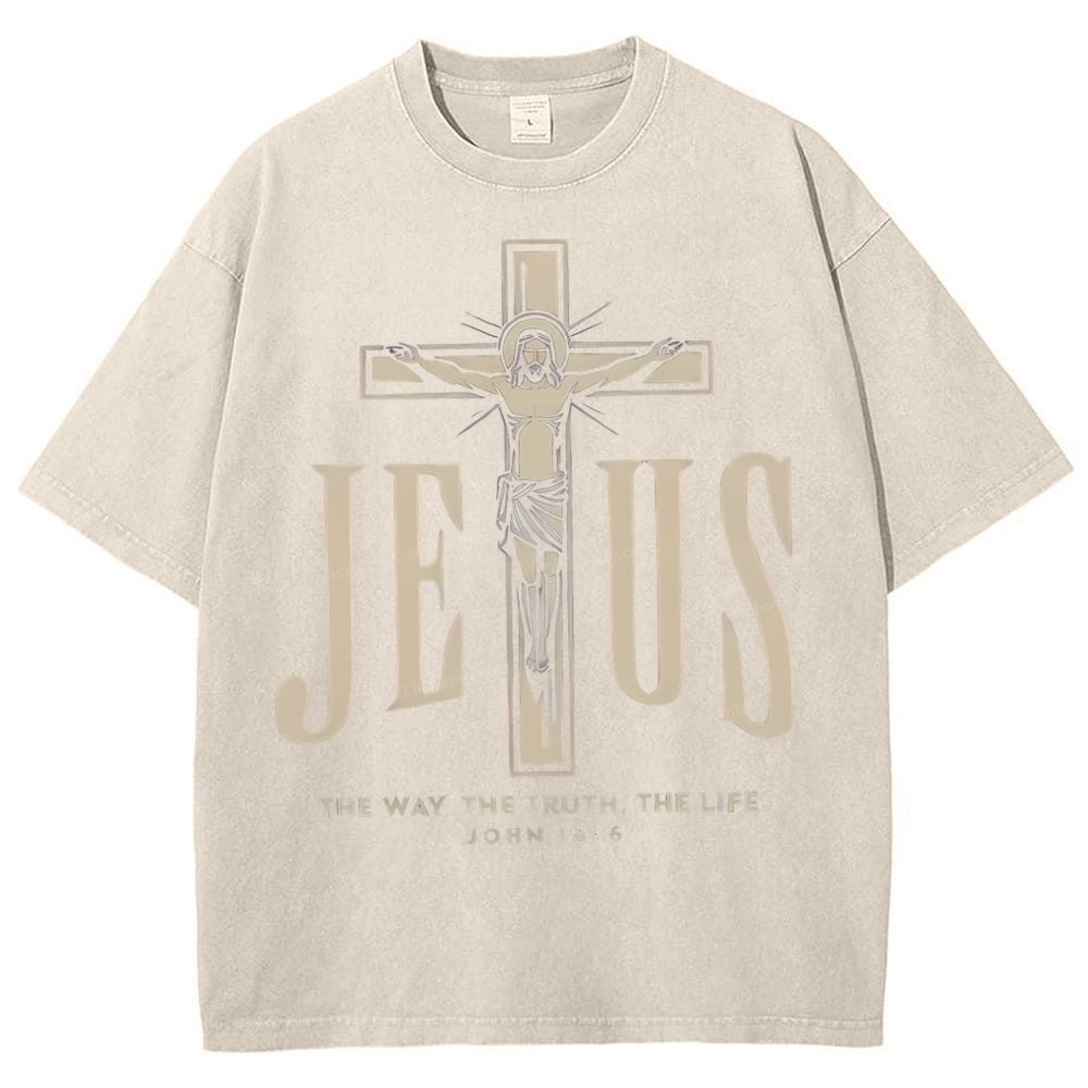 The Way The Truth The Life Snowflake Vintage Cotton T-Shirt