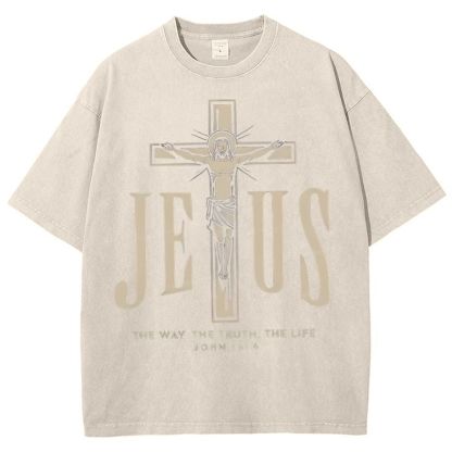 The Way The Truth The Life Snowflake Vintage Cotton T-Shirt