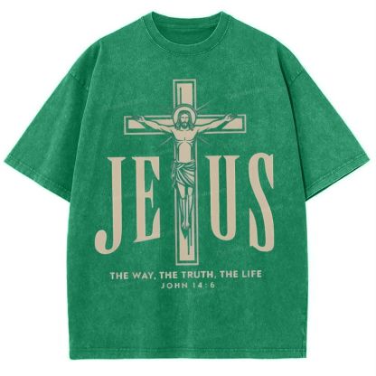 The Way The Truth The Life Snowflake Vintage Cotton T-Shirt