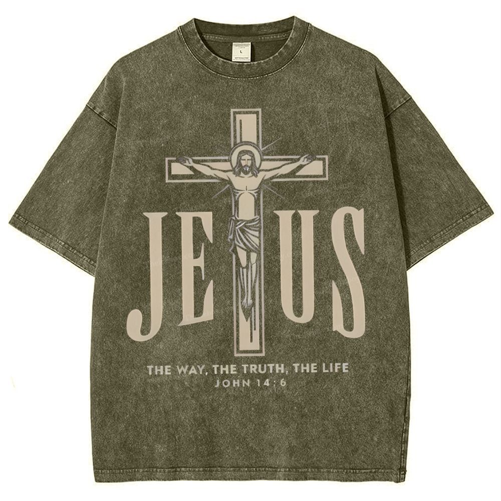 The Way The Truth The Life Snowflake Vintage Cotton T-Shirt