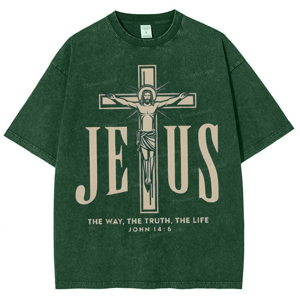 The Way The Truth The Life Snowflake Vintage Cotton T-Shirt