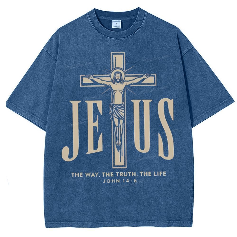 The Way The Truth The Life Snowflake Vintage Cotton T-Shirt