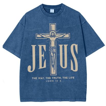 The Way The Truth The Life Snowflake Vintage Cotton T-Shirt