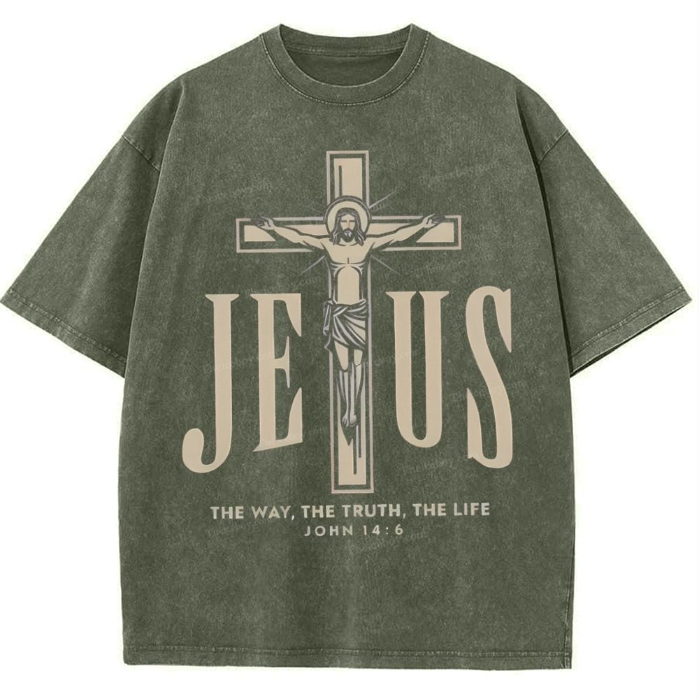 The Way The Truth The Life Snowflake Vintage Cotton T-Shirt