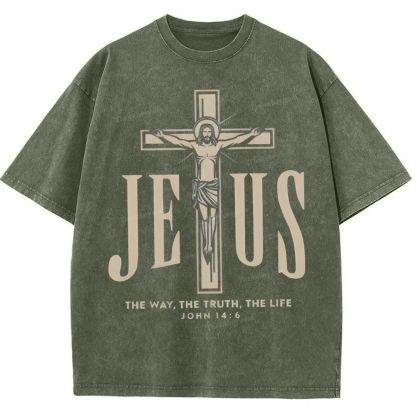 The Way The Truth The Life Snowflake Vintage Cotton T-Shirt