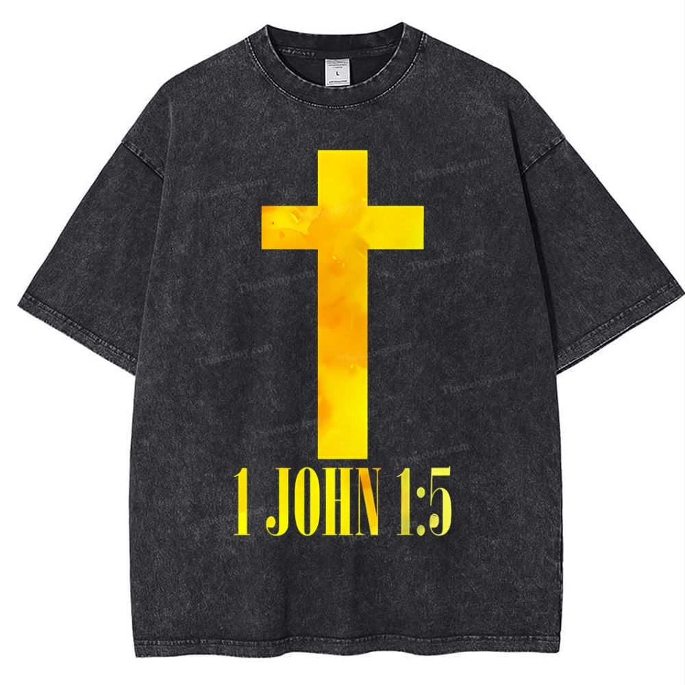 John 1:5 Snowflake Vintage Cotton T-Shirt