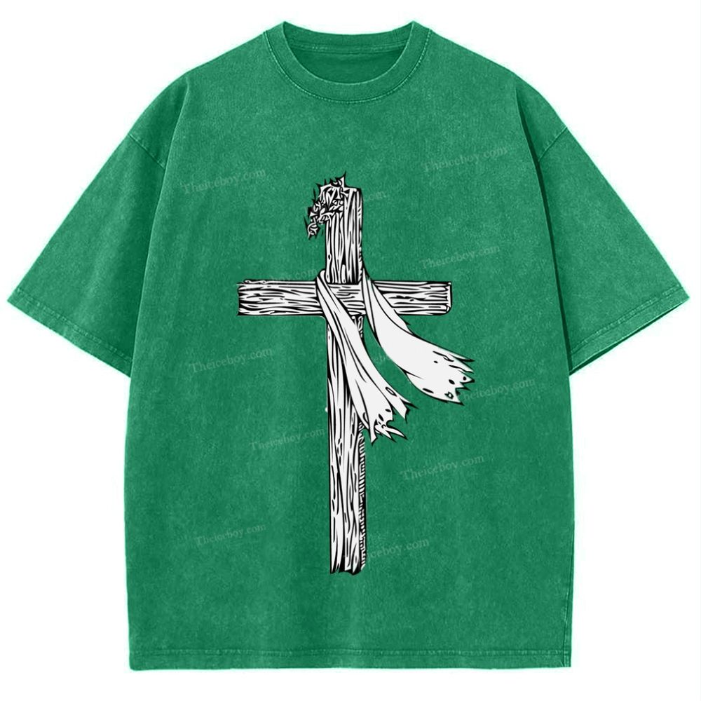Jesus Christ Cross Snowflake Vintage Cotton T-Shirt