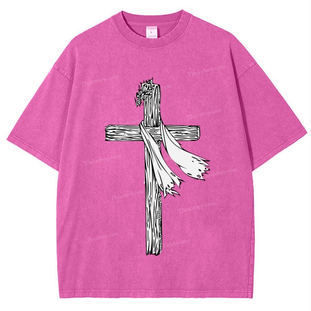 Jesus Christ Cross Snowflake Vintage Cotton T-Shirt
