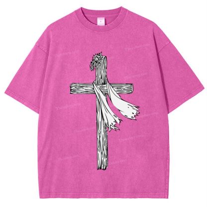 Jesus Christ Cross Snowflake Vintage Cotton T-Shirt