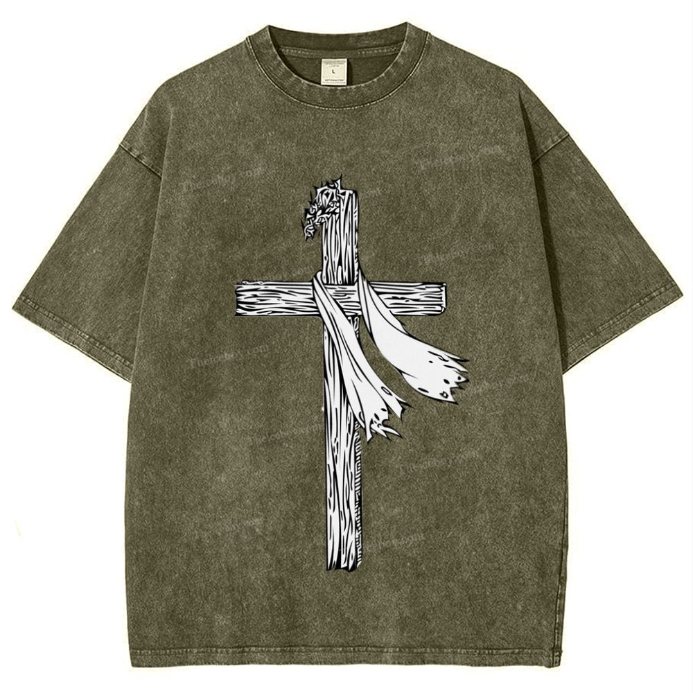 Jesus Christ Cross Snowflake Vintage Cotton T-Shirt