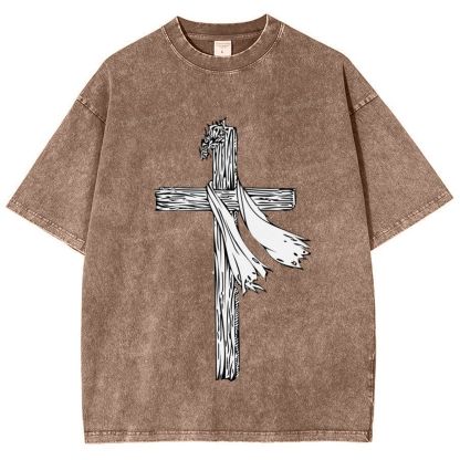 Jesus Christ Cross Snowflake Vintage Cotton T-Shirt