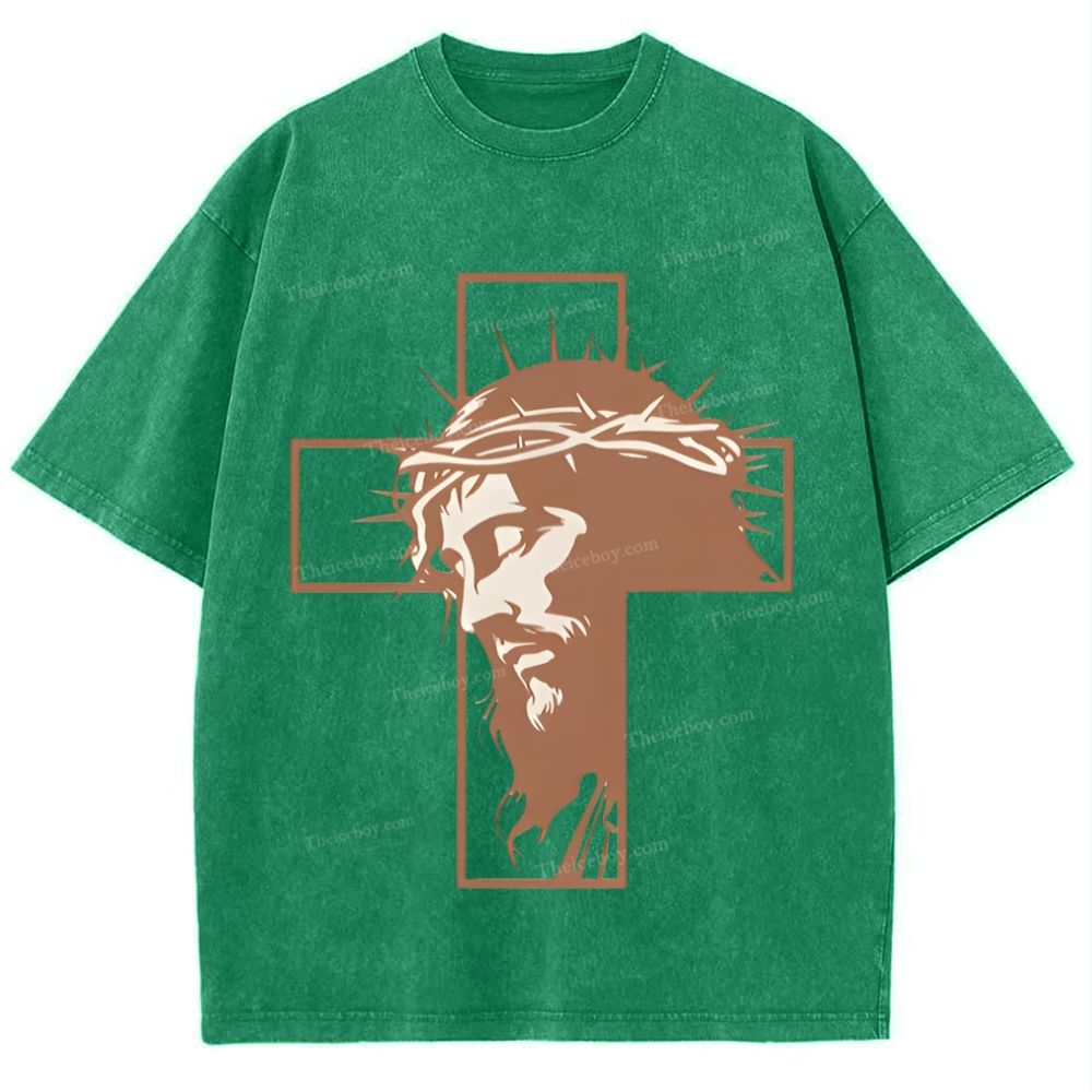 Jesus And God Snowflake Vintage Cotton T-Shirt