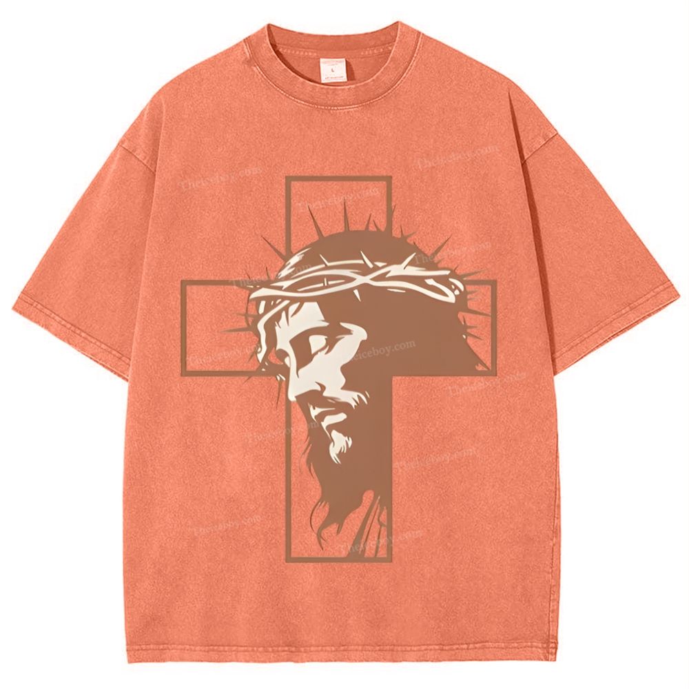 Jesus And God Snowflake Vintage Cotton T-Shirt