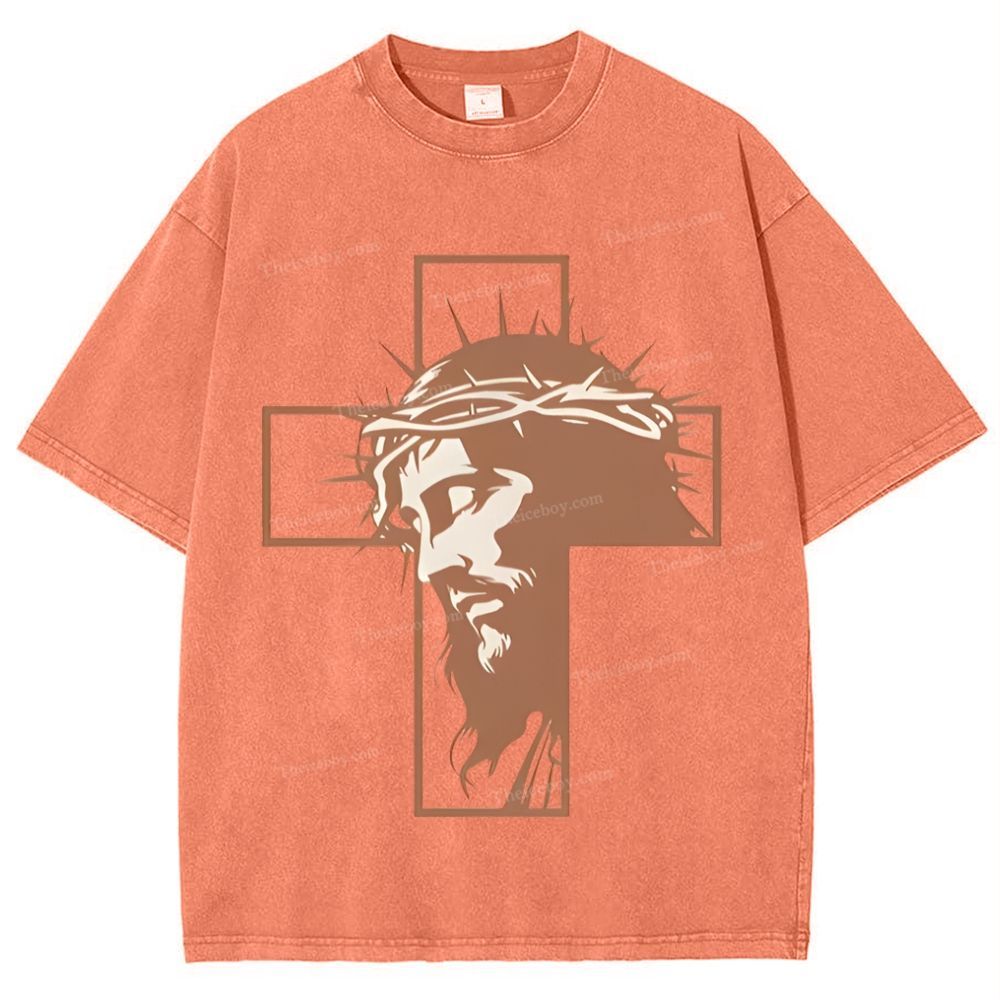 Jesus And God Snowflake Vintage Cotton T-Shirt