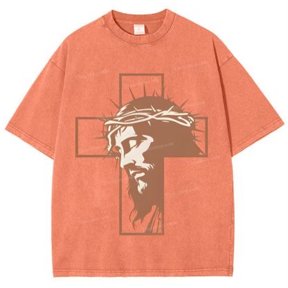 Jesus And God Snowflake Vintage Cotton T-Shirt