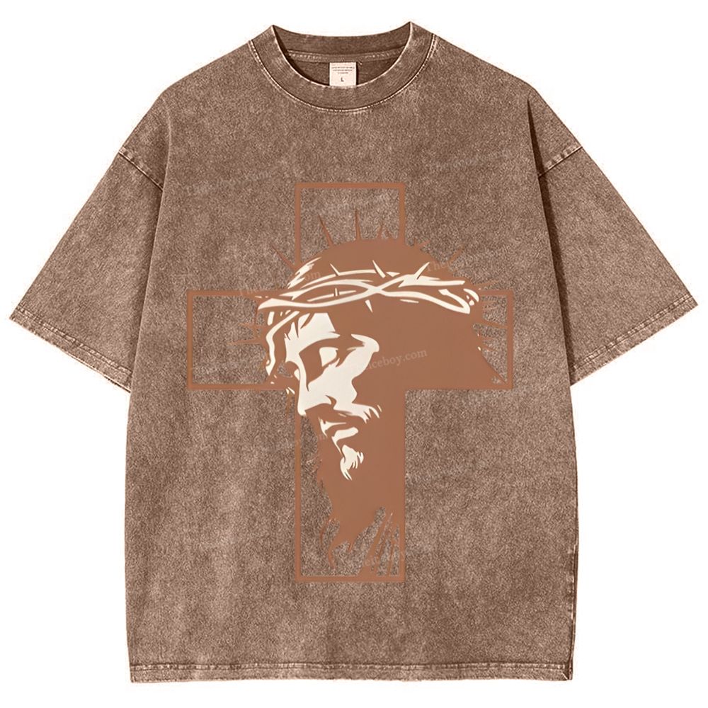 Jesus And God Snowflake Vintage Cotton T-Shirt