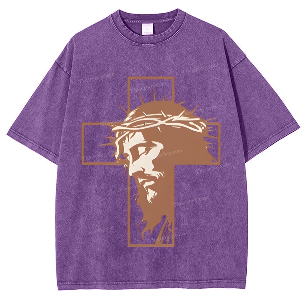 Jesus And God Snowflake Vintage Cotton T-Shirt