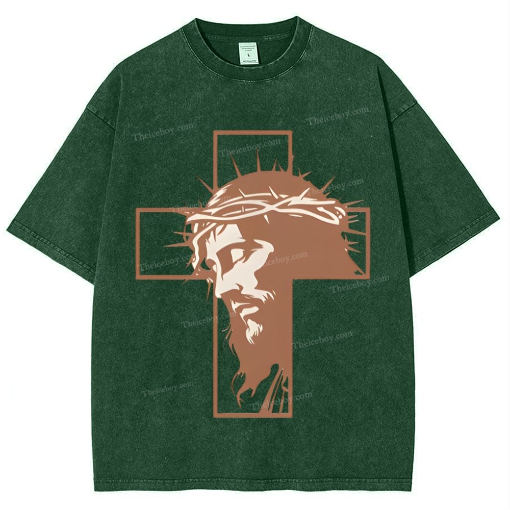 Jesus And God Snowflake Vintage Cotton T-Shirt