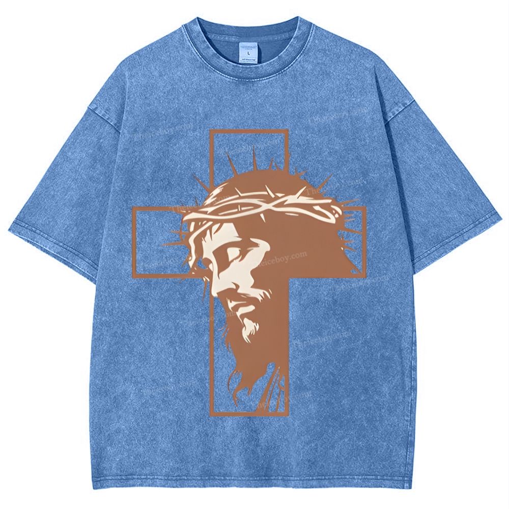 Jesus And God Snowflake Vintage Cotton T-Shirt