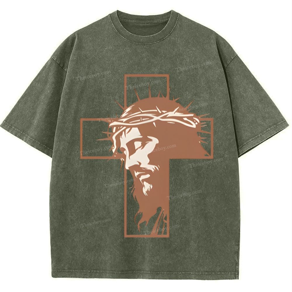 Jesus And God Snowflake Vintage Cotton T-Shirt