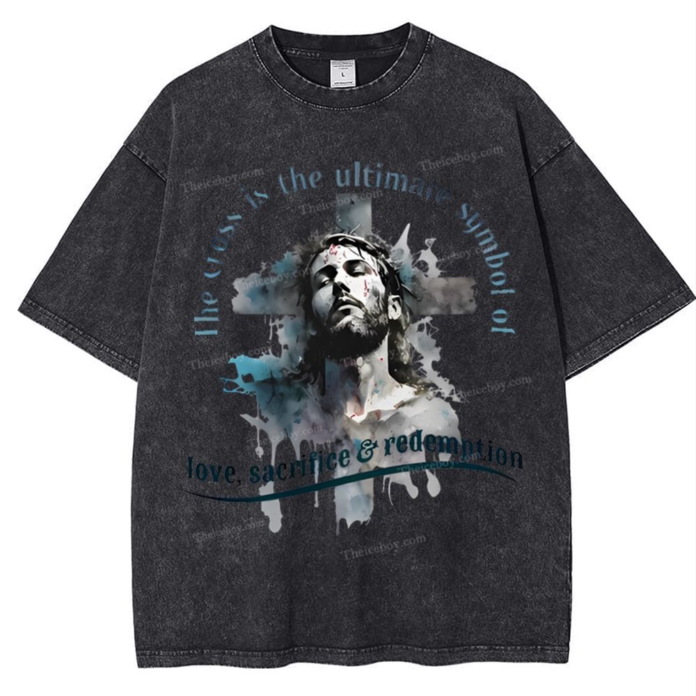 The Cross Is The Ultimate Symbol Snowflake Vintage Washed T-Shirt