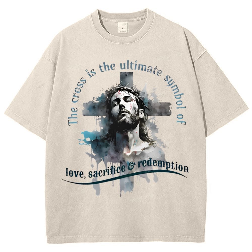 The Cross Is The Ultimate Symbol Snowflake Vintage Washed T-Shirt