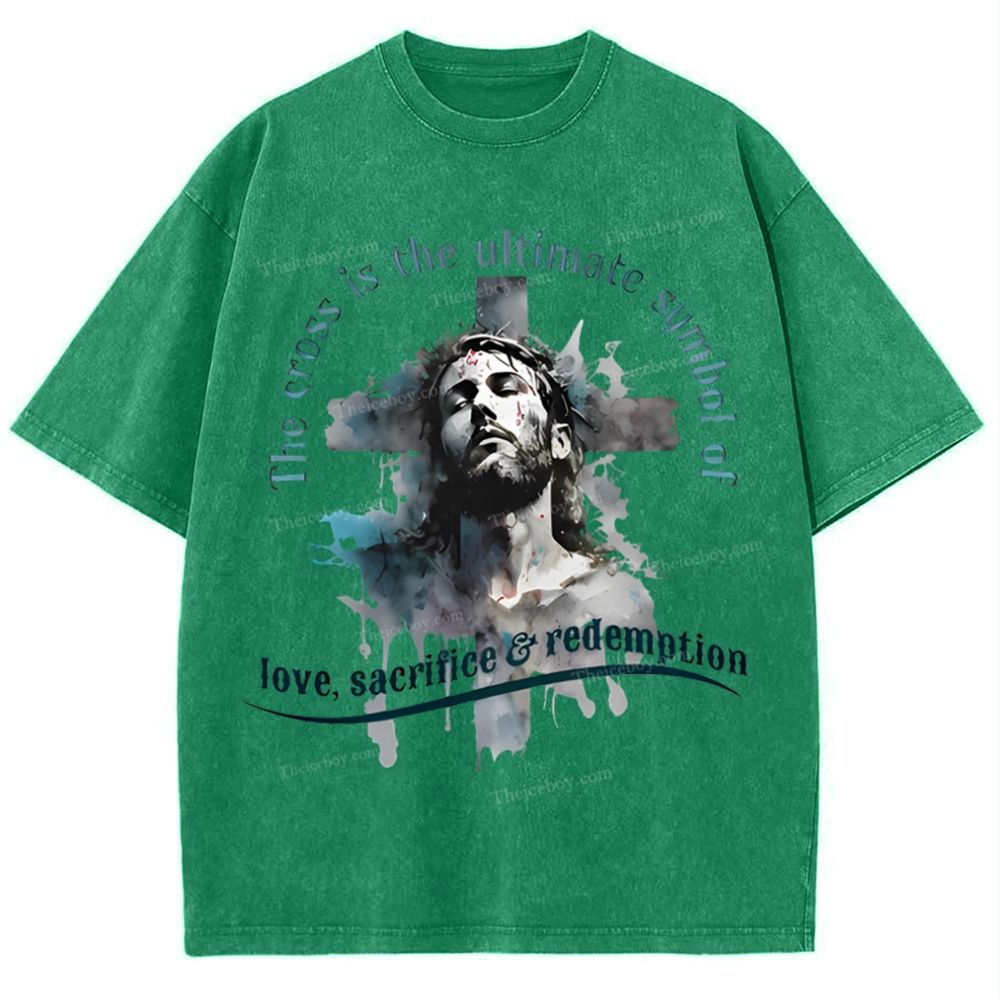 The Cross Is The Ultimate Symbol Snowflake Vintage Washed T-Shirt