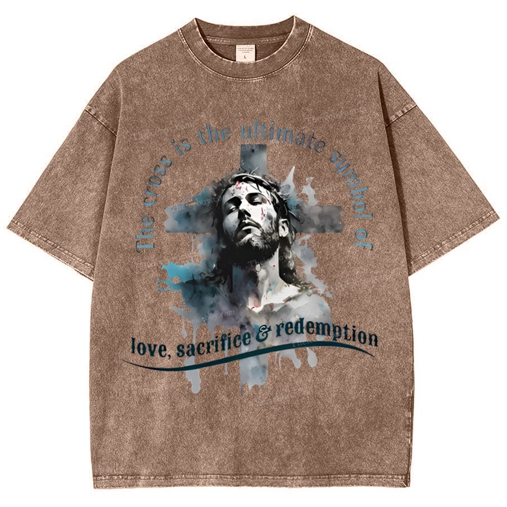 The Cross Is The Ultimate Symbol Snowflake Vintage Washed T-Shirt
