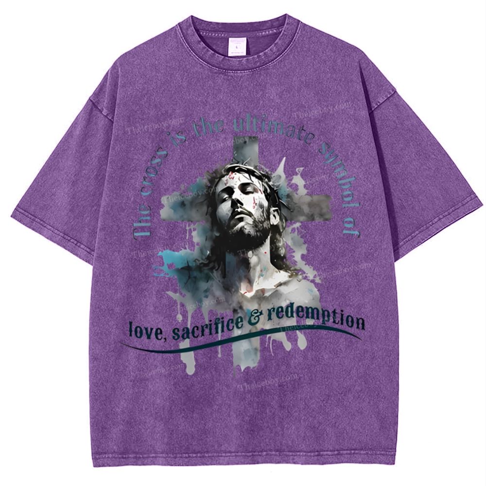 The Cross Is The Ultimate Symbol Snowflake Vintage Washed T-Shirt