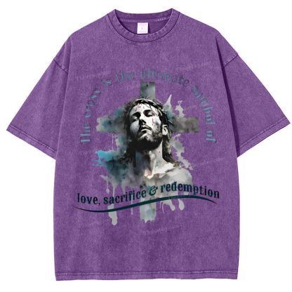 The Cross Is The Ultimate Symbol Snowflake Vintage Washed T-Shirt