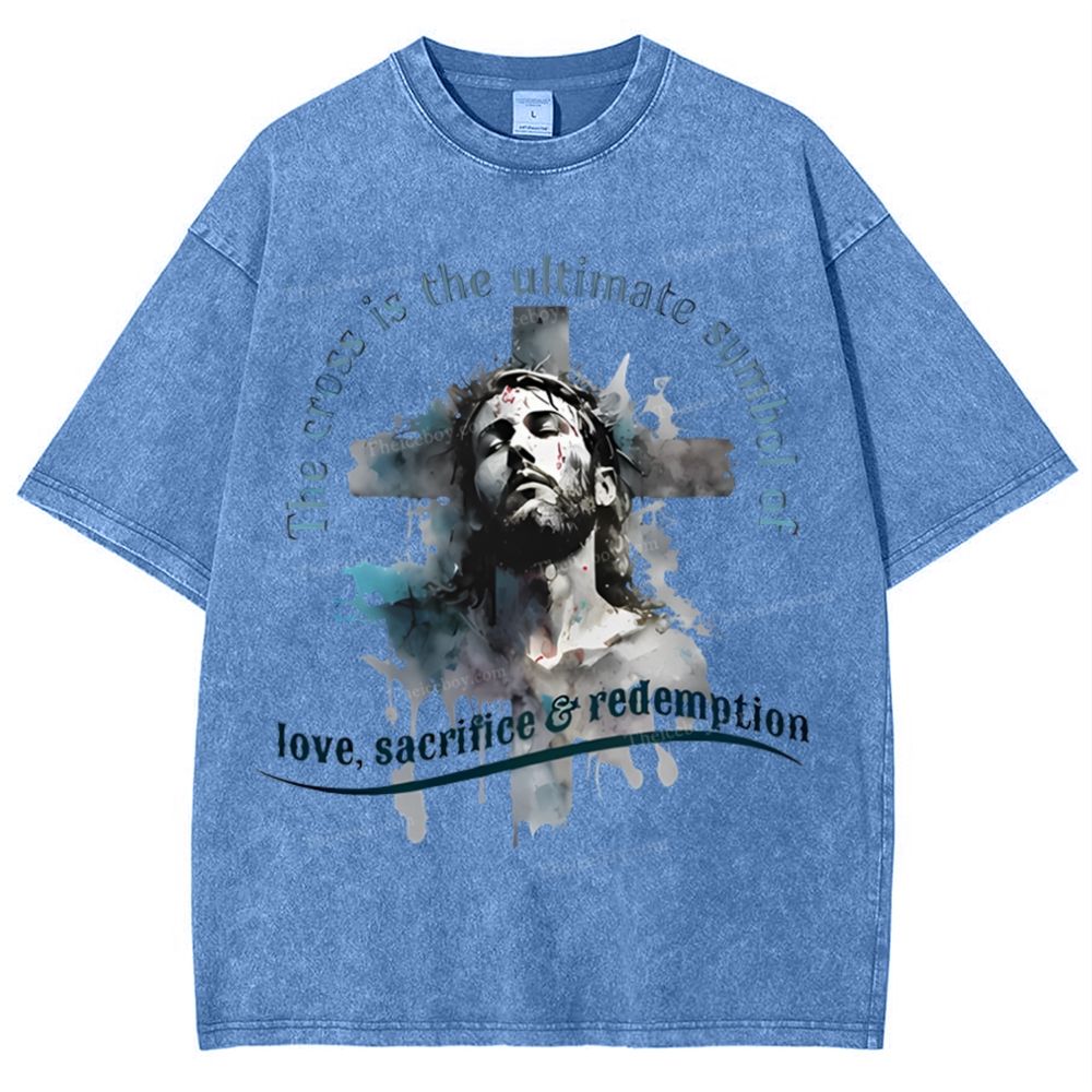 The Cross Is The Ultimate Symbol Snowflake Vintage Washed T-Shirt