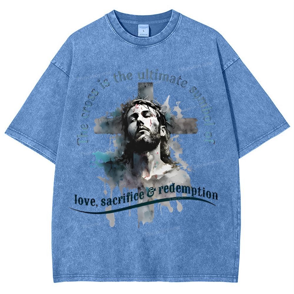 The Cross Is The Ultimate Symbol Snowflake Vintage Washed T-Shirt